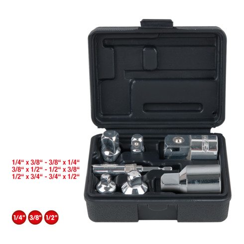 KS Tools 1/4"+3/8"+1/2"+3/4" CHROMEplus Vergrößerungs- und Reduzieradapter-Satz, 7-tlg.