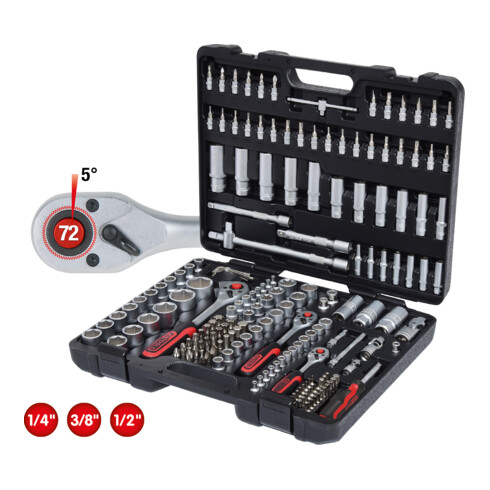 KS Tools 1/4" + 3/8" + 1/2" Steckschlüssel-Satz, 179-teilig