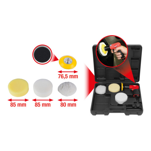 KS Tools 1/4" Mini-Druckluft-Polierer-Satz 5-tlg.