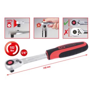 KS Tools 1/4″ SlimPOWER Umschaltknarre,72 Zahn