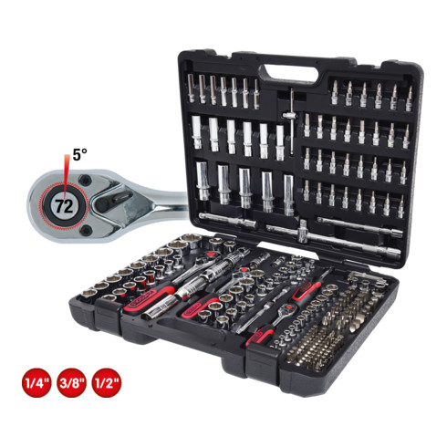 KS Tools 1/4 Zoll+3/8 Zoll+1/2 Zoll CHROMEplus Steckschlüssel-Satz, 195-tlg.