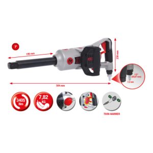 KS Tools 1″ superMONSTER Hochleistungs-Druckluft-Schlagschrauber 3405Nm 504 mm KS Tools 1″ superMONSTER Hochleistungs-Druckluft-Schlagschrauber 3405Nm 504 mm