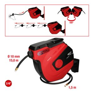 KS Tools Automatischer Druckluftschlauch-Aufroller, Durchmesser 10mm x 15m KS Tools Automatischer Druckluftschlauch-Aufroller, Durchmesser 10mm x 15m