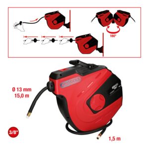 KS Tools Automatischer Druckluftschlauch-Aufroller, Durchmesser 13mm x 15m KS Tools Automatischer Druckluftschlauch-Aufroller, Durchmesser 13mm x 15m