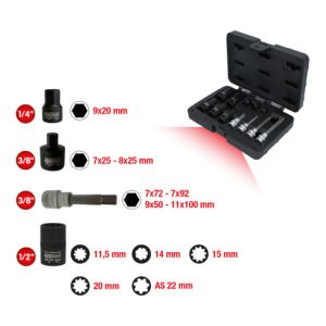 KS Tools Bremssattelverschraubung-Spezialstecknuss-Satz, 12-tlg. KS Tools Bremssattelverschraubung-Spezialstecknuss-Satz, 12-tlg.