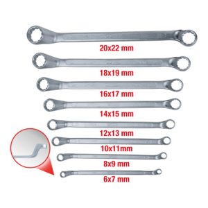 KS Tools CLASSIC Doppel-Ringschlüssel-Satz, gekröpft, 8-teilig 6-22mm
