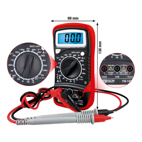 KS Tools Digital Multimeter inkl. Prüfspitzen