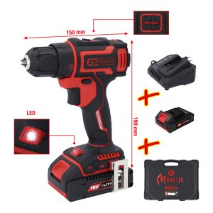 KS Tools eMONSTER Brushless-Akku-Bohr-Schrauber-Satz, 4-tlg KS Tools eMONSTER Brushless-Akku-Bohr-Schrauber-Satz, 4-tlg