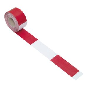 KS Tools Folien-Absperrband rot/weiss schraffiert