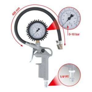 KS Tools Geeichter Druckluft-Reifenfüllmesser, 0-10 bar KS Tools Geeichter Druckluft-Reifenfüllmesser, 0-10 bar