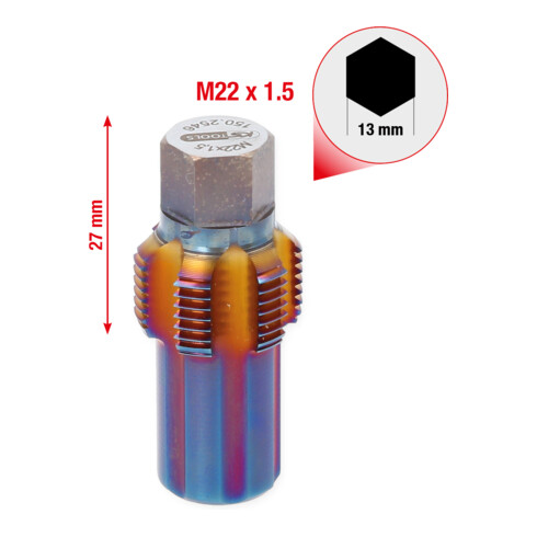 KS Tools Gewindeschneider mit Führungsbolzen für Partikelfiltersensoren, M22x1,5