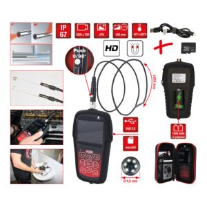 KS Tools HD-Videoskop-Satz mit Durchmesser 4,5 mm 0 Grad und 90 Grad HD Frontkamera-Sonde, umschaltbar, 7-tlg KS Tools HD-Videoskop-Satz mit Durchmesser 4,5 mm 0 Grad und 90 Grad HD Frontkamera-Sonde, umschaltbar, 7-tlg