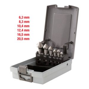 KS Tools HSS Co 5 Kegel-Entgratsenker-Satz, Kunststoffkassette 6-teilig KS Tools HSS Co 5 Kegel-Entgratsenker-Satz, Kunststoffkassette 6-teilig