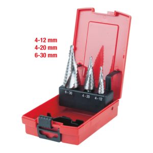 KS Tools HSS Co 5 Stufenbohrer-Satz, Kunststoffkassette 3-teilig KS Tools HSS Co 5 Stufenbohrer-Satz, Kunststoffkassette 3-teilig