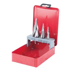 KS Tools HSS Co 5 Stufenbohrer-Satz, Stahlblechkassette 3-teilig KS Tools HSS Co 5 Stufenbohrer-Satz, Stahlblechkassette 3-teilig