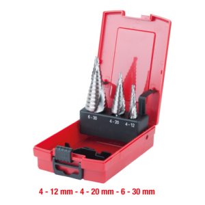 KS Tools HSS Stufenbohrer-Satz, Kunststoffkassette 3-teilig KS Tools HSS Stufenbohrer-Satz, Kunststoffkassette 3-teilig