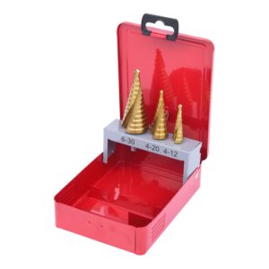 KS Tools HSS TiN Stufenbohrer-Satz, Stahlblechkassette 3-teilig KS Tools HSS TiN Stufenbohrer-Satz, Stahlblechkassette 3-teilig