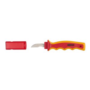 KS Tools Isoliertes Kabel-Abisoliermesser, 200 mm abgewinkelte Klinge KS Tools Isoliertes Kabel-Abisoliermesser, 200 mm abgewinkelte Klinge