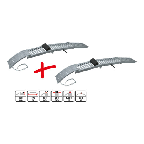 KS Tools Klappbare Auffahrrampe, paarweise