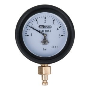 KS Tools Manometer 1,0 – 5,0 bar inkl. Anschlussnippel und Schutzkappe KS Tools Manometer 1,0 – 5,0 bar inkl. Anschlussnippel und Schutzkappe