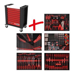 KS Tools Performanceplus Werkstattwagen-Satz P10 mit 262 Werkzeugen für 5 Schubladen KS Tools Performanceplus Werkstattwagen-Satz P10 mit 262 Werkzeugen für 5 Schubladen