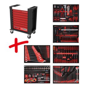 KS Tools Performanceplus Werkstattwagen-Satz P10 mit 284 Werkzeugen für 6 Schubladen KS Tools Performanceplus Werkstattwagen-Satz P10 mit 284 Werkzeugen für 6 Schubladen
