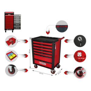 KS Tools RACINGline SCHWARZ/ROT Werkstattwagen mit 7 Schubladen KS Tools RACINGline SCHWARZ/ROT Werkstattwagen mit 7 Schubladen
