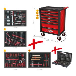 KS Tools RACINGline SCHWARZ/ROT Werkstattwagen mit 7 Schubladen und 515 Premium-Werkzeugen KS Tools RACINGline SCHWARZ/ROT Werkstattwagen mit 7 Schubladen und 515 Premium-Werkzeugen
