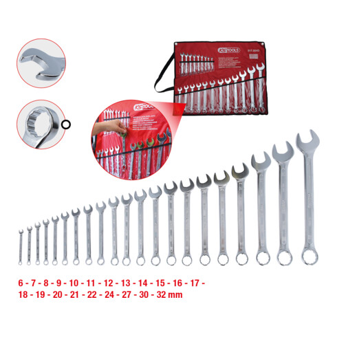 KS Tools Ringmaulschlüssel-Satz, abgewinkelt, 21-teilig, 6 - 32 mm