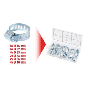 KS Tools Sortiment Schlauchschellen, Ø 16-40mm, 26-teilig KS Tools Sortiment Schlauchschellen, Ø 16-40mm, 26-teilig