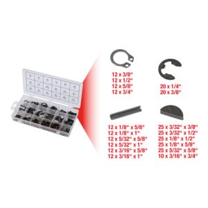 KS Tools Sortiment Spannstift/Seegering/Federkeile/E-Sicherungsring, 295-teilig KS Tools Sortiment Spannstift/Seegering/Federkeile/E-Sicherungsring, 295-teilig