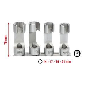KS Tools Spezial-Einspritzleitungs-Schlüssel-Satz 3/8 Zoll, 4-tlg