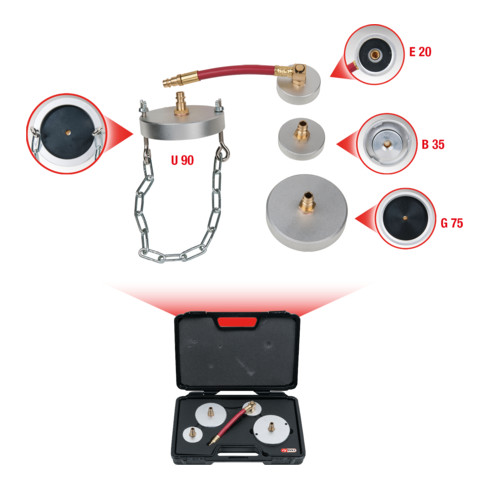 KS Tools Universal-Adaptersatz zur Bremsentlüftung, 4-tlg.