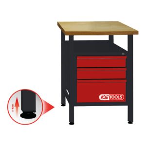 KS Tools Werkbank mit 3 Schubladen, H840xB600xT600mm KS Tools Werkbank mit 3 Schubladen, H840xB600xT600mm