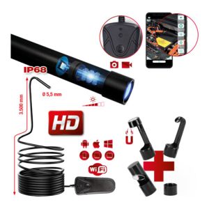KS Tools Wi-Fi-Videoskop-Satz mit Ø 5,5 mm 0° HD Frontkamera-Sonde, 5-tlg. KS Tools Wi-Fi-Videoskop-Satz mit Ø 5,5 mm 0° HD Frontkamera-Sonde, 5-tlg.