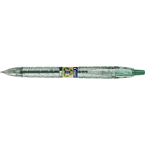 Kugelschreiber PILOT Bottle 2 Pen Ecoball, grün, Strichbreite 0,6 mm, dokumentenecht, nachfüllbar, Druckmechanik, 86 % Recyclingmaterial