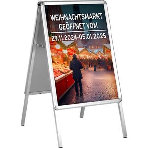 Kundenstopper, Format A1, beidseitig nutzbar, Antireflex-Folie, wetterfest, B 639 x T 700 x H 1120 mm, ohne Plakat Kundenstopper, Format A1, beidseitig nutzbar, Antireflex-Folie, wetterfest, B 639 x T 700 x H 1120 mm, ohne Plakat