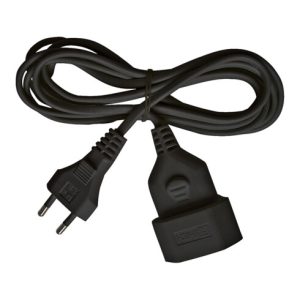 Kunststoff-Verlängerungskabel 3m schwarz H03VVH2-F 2×0,75 Kunststoff-Verlängerungskabel 3m schwarz H03VVH2-F 2×0,75