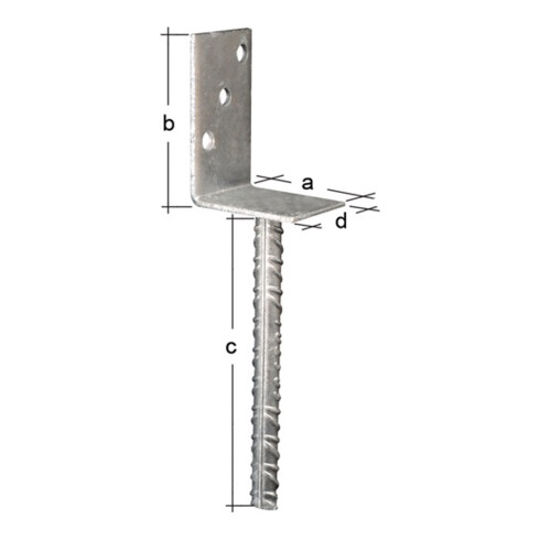 L-Pfostenträger ETA-10/0210 80x100x200x60mm TZN GAH