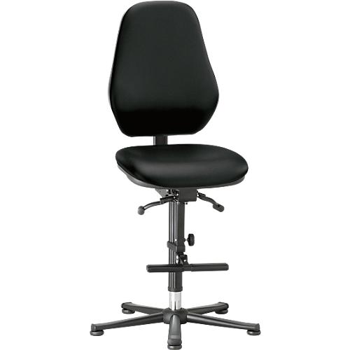 Labordrehstuhl Basic, mit Aufstiegshilfe, Kunstleder, Stamskin Top schwarz