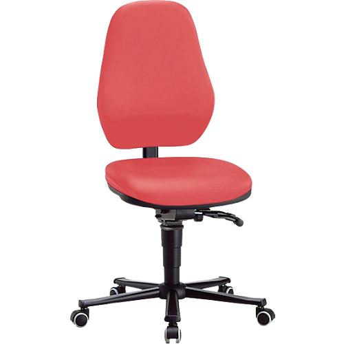 Labordrehstuhl Basic, mit Rollen, Kunstleder, Stamskin Top rot