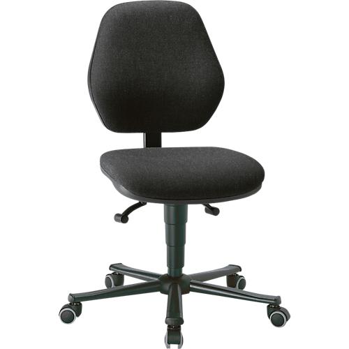 Labordrehstuhl LEANOS 9133, mit Rollen, Stoffpolster, Duotec schwarz meliert
