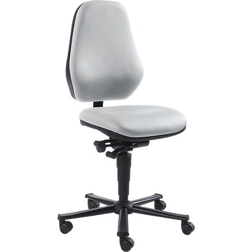Labordrehstuhl LEANOS 9138, Kunstleder, grau