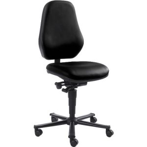 Labordrehstuhl LEANOS 9138, mit Rollen, Kunstleder, schwarz Labordrehstuhl LEANOS 9138, mit Rollen, Kunstleder, schwarz