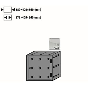 Lagerbox für asecos Sicherheitsschränke der Q30, Q90 und S90 Serie, Stahlblech, lichtgrau, B 380 x T 420 x H 360 mm, Türanschlag rechts Lagerbox für asecos Sicherheitsschränke der Q30, Q90 und S90 Serie, Stahlblech, lichtgrau, B 380 x T 420 x H 360 mm, Türanschlag rechts