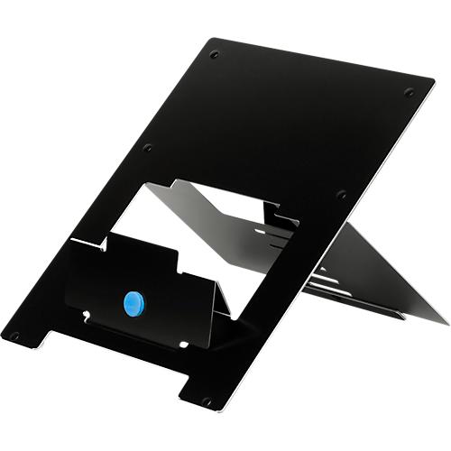 Laptop Ständer R-Go Riser Flexible, für 1 Laptop/Tablet 10-22″ & bis 5 kg, 5-stufig höhenverstellbar, mit Dokumentenhalter, HYLITE® Aluminium, schwarz