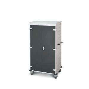 Laptopwagen mit Ladefunktion, 2-Punkt-Verriegelung, Feststellbremse, 26 Fächer, B 920 x T 500 x H 1540, anthrazit