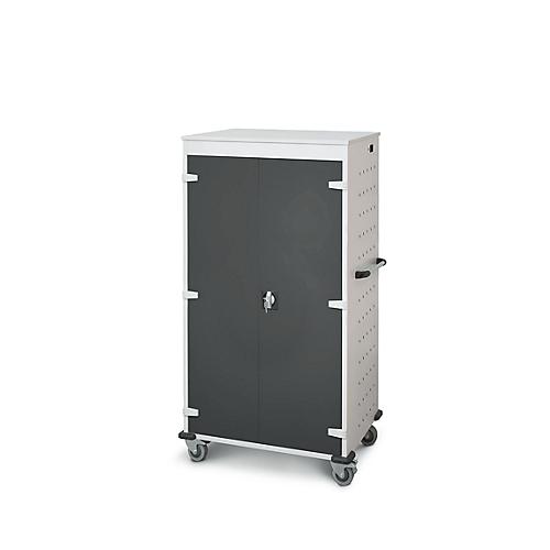 Laptopwagen mit Ladefunktion, 2-Punkt-Verriegelung, Feststellbremse, 26 Fächer, B 920 x T 500 x H 1540, anthrazit