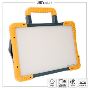 LED-Arbeitsleuchte, flackerfrei, kaltweiß, 6500 lm, 5000 k, IP54, Diffusor, Netzsteckdosen, baustellentauglich LED-Arbeitsleuchte, flackerfrei, kaltweiß, 6500 lm, 5000 k, IP54, Diffusor, Netzsteckdosen, baustellentauglich