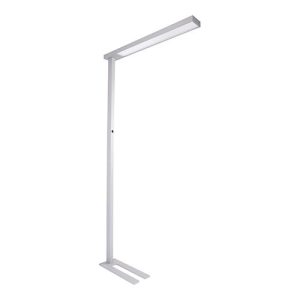 LED-Stehleuchte Linearo, Leistung 50 W, 5600 lm, 4000 K, bildschirmarbeitsplatzfähig, L 880 x B 100 x H 1852 mm, Aluminium & Stahl, weißalu RAL 9006 LED-Stehleuchte Linearo, Leistung 50 W, 5600 lm, 4000 K, bildschirmarbeitsplatzfähig, L 880 x B 100 x H 1852 mm, Aluminium & Stahl, weißalu RAL 9006